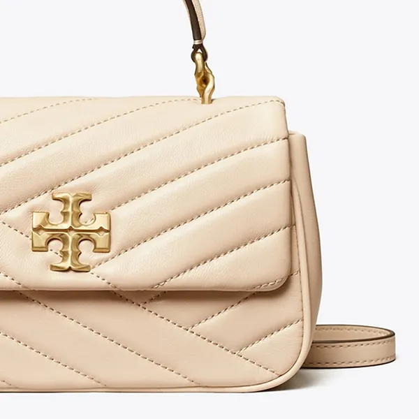 Túi Xách Tay Nữ Tory Burch Kira Chevron Top Handle Bag New Cream Màu Kem