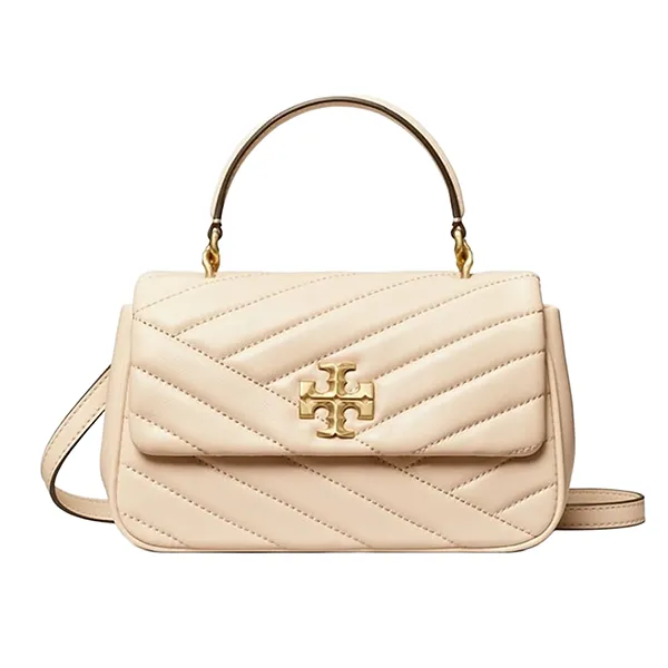 Túi Xách Tay Nữ Tory Burch Kira Chevron Top Handle Bag New Cream Màu Kem