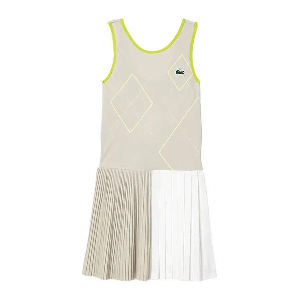Váy Tennis Nữ Lacoste Women's Ultra Dry Tennis Dress With Removable Liner EF7451 51 IEB Màu Xám Trắng Size 38