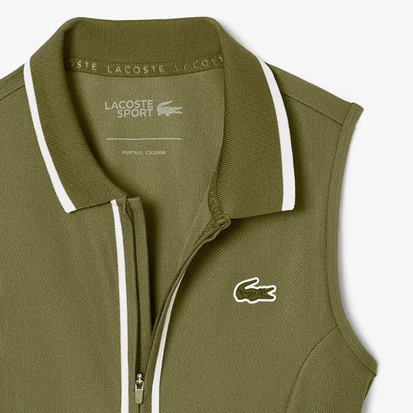 Váy Thể Thao Nữ Lacoste Women's Ultra Dry Heritage Trim Golf Dress EF8581 51 6N7 Màu Xanh Rêu Size 36