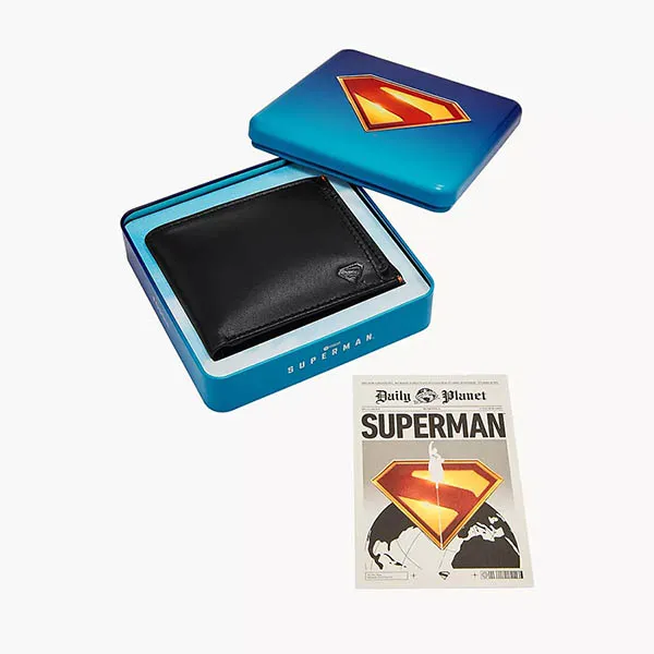 Ví Da Nam Fossil Superman x Fossil Derrick Sliding 2-in-1 Wallet ML4705001 Màu Đen
