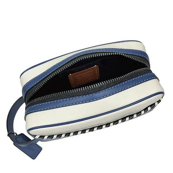 Ví Nam Coach Small Travel Kit With Whipstitch CAX53 Màu Xanh Blue