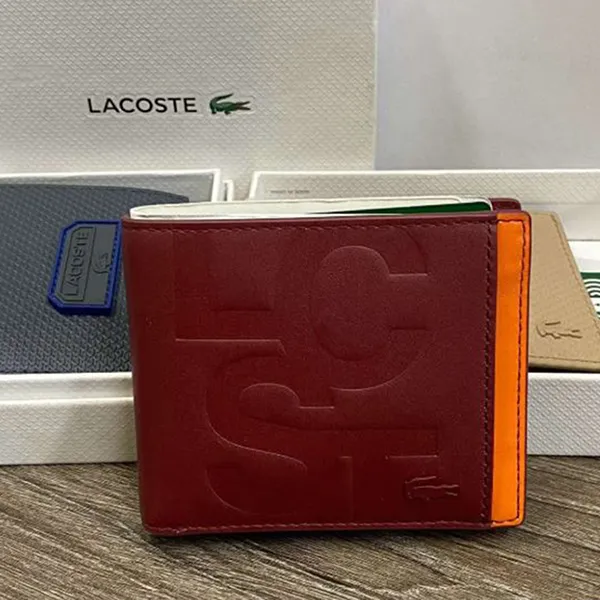 Ví Nam Lacoste Print Colorblock Billfold Men Red Small Leather Goods NH4006FW-K92 Màu Đỏ