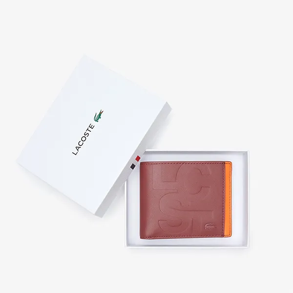 Ví Nam Lacoste Print Colorblock Billfold Men Red Small Leather Goods NH4006FW-K92 Màu Đỏ