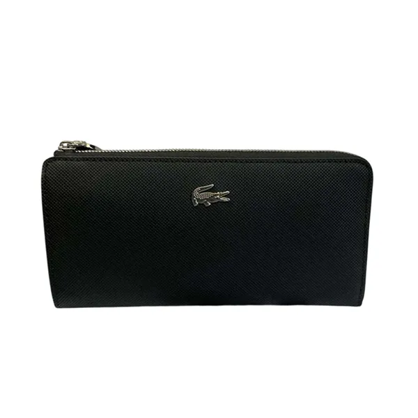 Ví Nữ Lacoste 3D Crocodile Logo Scratch Resistant Long Màu Đen