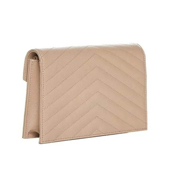 Ví Nữ Yves Saint Laurent YSL Natural Classic Cassandre Chain Envelope Pouch Màu Be