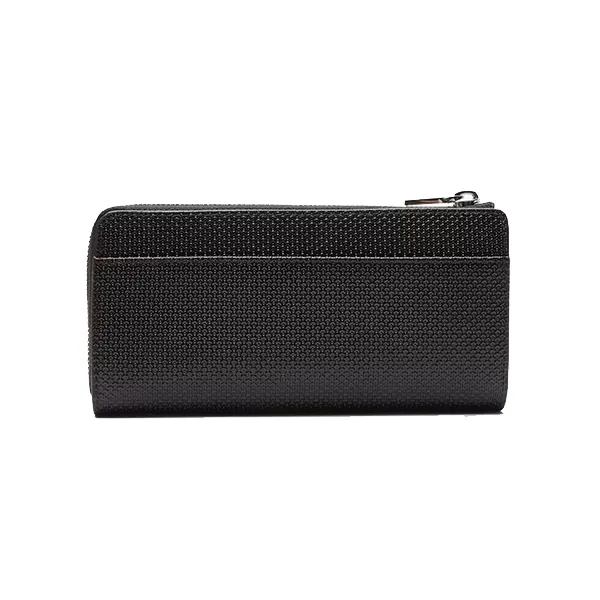 Ví Unisex Lacoste Chantaco Zippered Matte Piqué Leather Wallet NF3580KL Màu Đen