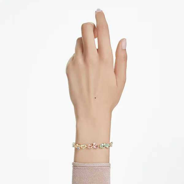 Vòng Đeo Tay Nữ Swarovski Gema Tennis Bracelet Mixed Cuts, Multicolored, Gold-Tone Plated 5705808 Phối Màu