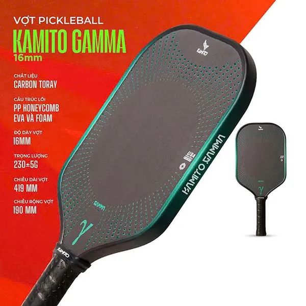 Vợt Pickleball Kamito Gamma 16mm KMVPK251027 Màu Xanh Đen