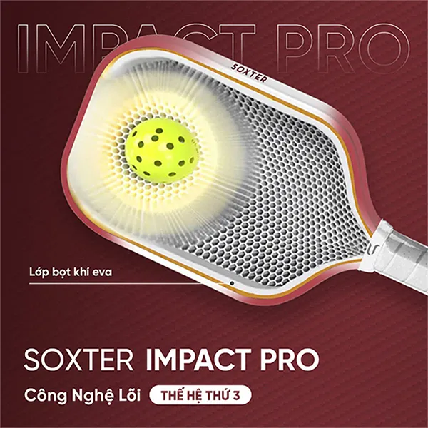 Vợt Pickleball Soxter Impact Pro 1.0 16mm Màu Đỏ