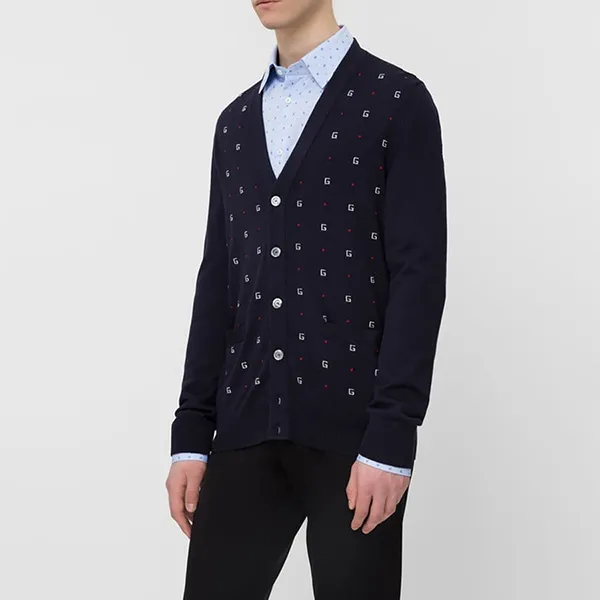 Áo Cardigan Nam Gucci Navy Blue Màu Xanh Đen Size S