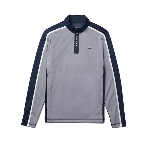 Áo Dài Tay Nam Lacoste Sport Zip Stand-Up Collar Stretch Golf Sweatshirt Grey SH2334 Màu Xám Size 3