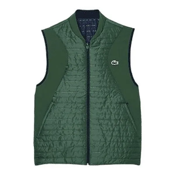 Áo Khoác Gile Nam Lacoste Sport Padded And Reversible Golf Vest BH9266 Màu Xanh Green (Mặc Hai Mặt)