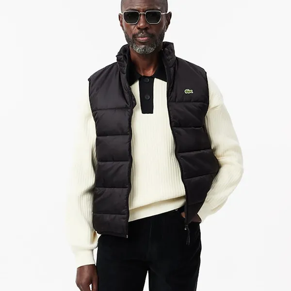 Áo Khoác Gile Nam Lacoste Water-Repellent Puffer Vest BH6761-51 Màu Đen