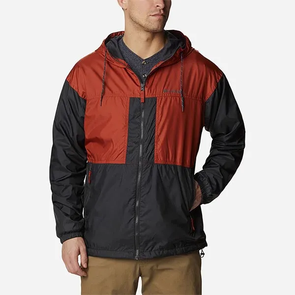 Áo Khoác Nam Columbia Flash Challenger Lined Windbreaker Màu Đen - Đỏ Size XL