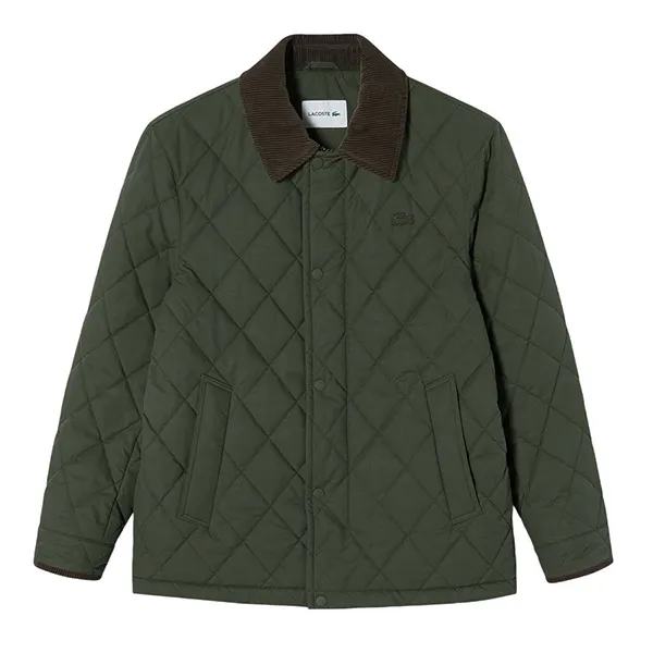 Áo Khoác Nam Lacoste Quilted Jacket BH670E L7A Màu Xanh Rêu Size 48