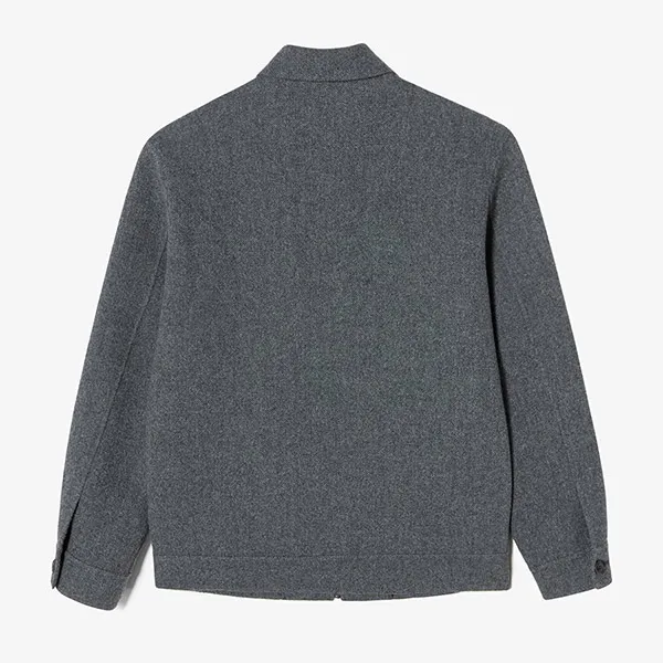 Áo Khoác Nam Lacoste Wool Trucker Jacket BH602E 050 Màu Xám Size 3