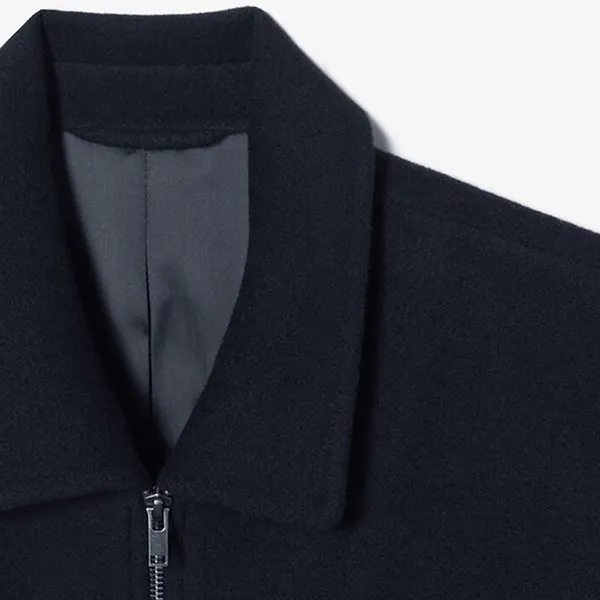 Áo Khoác Nam Lacoste Wool Trucker Jacket BH602E 166 Màu Xanh Navy Size 3