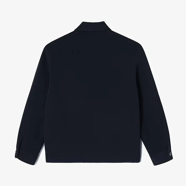 Áo Khoác Nam Lacoste Wool Trucker Jacket BH602E 166 Màu Xanh Navy Size 3