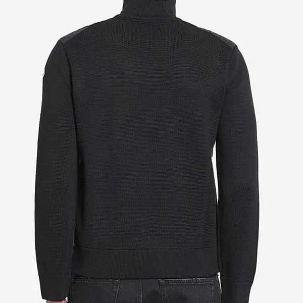 Áo Khoác Nam Moncler Padded Cardigan With Zip Màu Đen Size M