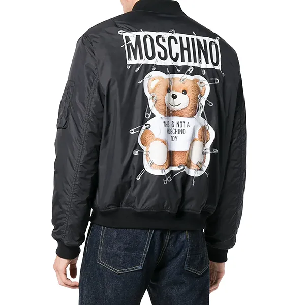 Áo Khoác Nam Moschino Bear Jacket Màu Đen Size 50