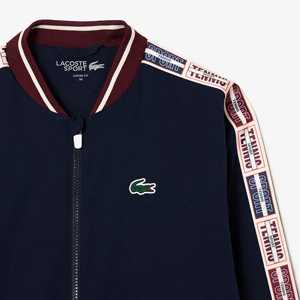Áo Khoác Nữ Lacoste Recycled Fiber Stretch Ultra-Dry Tennis Jacket BF1026 156 Màu Xanh Navy Size 36