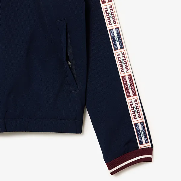 Áo Khoác Nữ Lacoste Recycled Fiber Stretch Ultra-Dry Tennis Jacket BF1026 156 Màu Xanh Navy Size 36