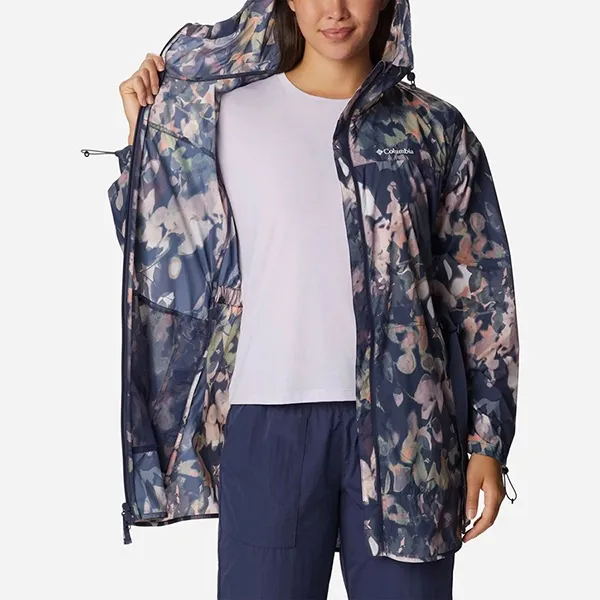 Áo Khoác Thể Thao Nữ Columbia Parkette Long Wind 2034951466 Màu Xanh Họa Tiết Size XS