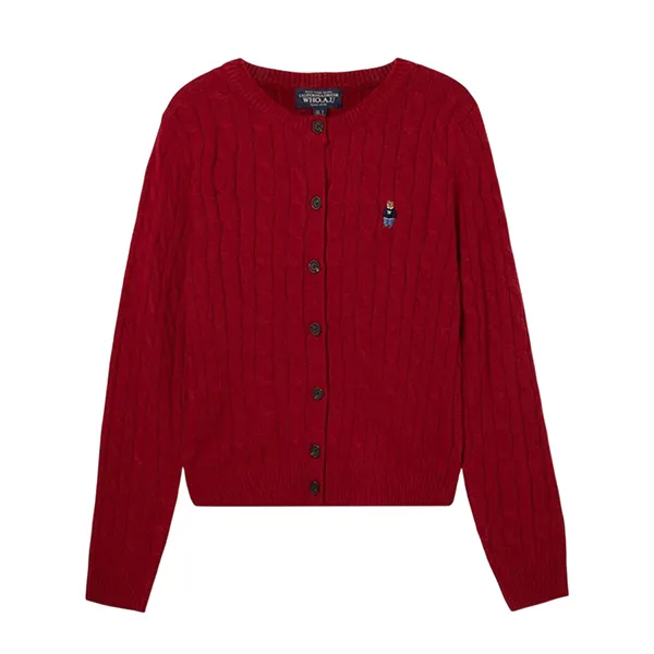 Áo Len Cardigan Nữ WHOAU Steve Cable Red WHCKF4901F-01 Màu Đỏ