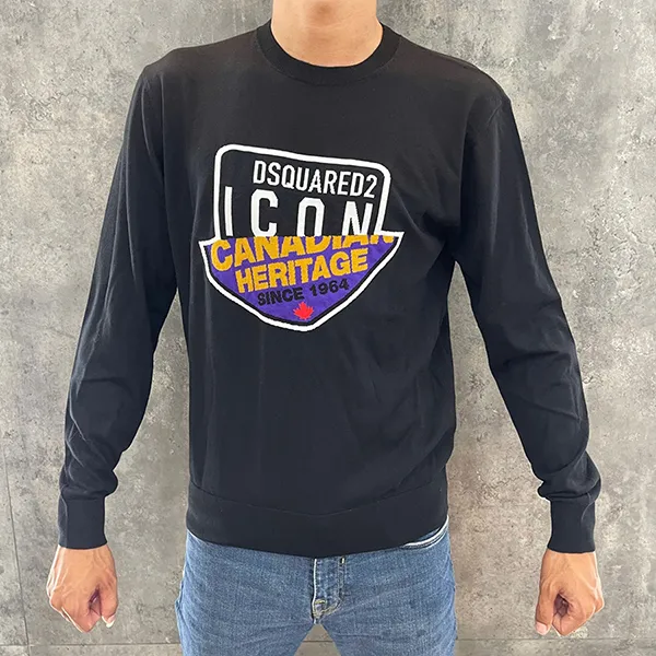Áo Len DSquared2 S79HA0005 S17677 961 Màu Đen Size S