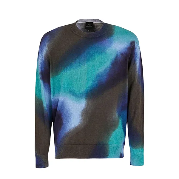Áo Len Sweater Nam Armani Exchange A414132007000 Họa Tiết Xanh Phối Màu Size M