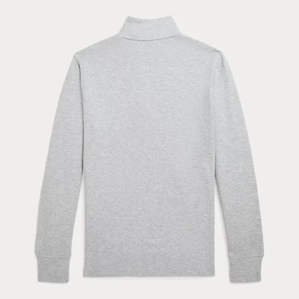 Áo Nỉ Ralph Lauren Cotton Interlock Quarter-Zip Pullover Sweatshirt Kid Màu Xám Size L