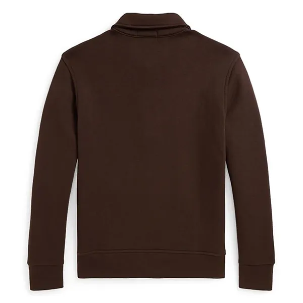 Áo Nỉ Ralph Lauren Fleece Quarter-Zip Pullover Sweatshirt Kid Màu Nâu Size L