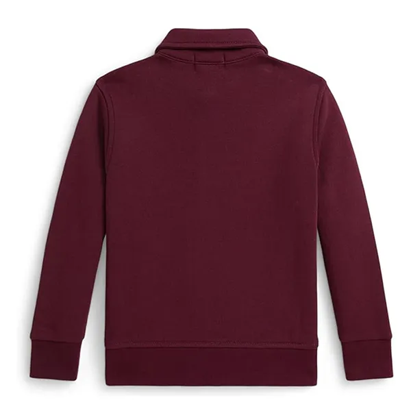 Áo Nỉ Ralph Lauren Fleece Quarter-Zip Pullover Sweatshirt Kid Wine Màu Đỏ Mận Size L