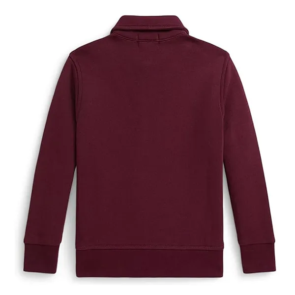 Áo Nỉ Ralph Lauren Fleece Quarter-Zip Pullover Sweatshirt Kid Wine Màu Đỏ Mận Size L