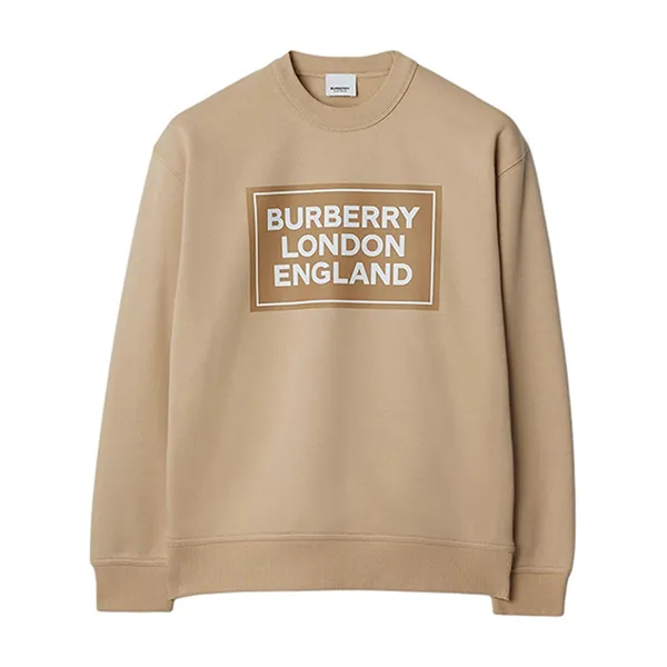 Áo Nỉ Sweater Nam Burberry Santo Logo Print Crew Sweater Soft Fawn Màu Nâu Be Size S