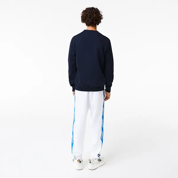 Áo Nỉ Sweater Nam Lacoste Holiday Classic Fit Yaka SH1359 166 Màu Xanh Navy Size 5