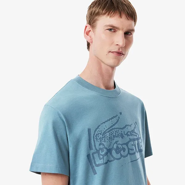 Áo Phông Nam Lacoste Jersey TH0284 CUN Tshirt Màu Xanh Size 3
