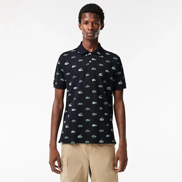 Áo Polo Nam Lacoste Classic Fit Multi Croc Original Logo L.12.12 PH3562 51 166 Màu Xanh Đen
