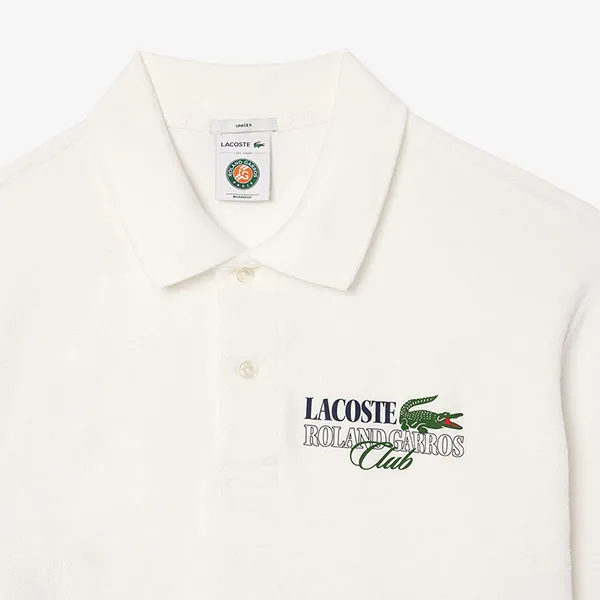 Áo Polo Lacoste Relaxed Fit Roland-Garros Edition Terry PH7849 70V Màu Trắng