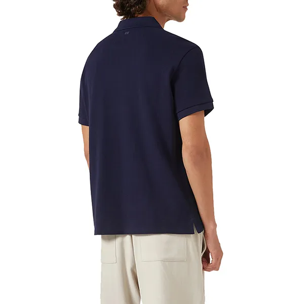 Áo Polo Nam Ami Embroidered Logo Shirt In Pique Knit Blue Màu Xanh Đen Size S