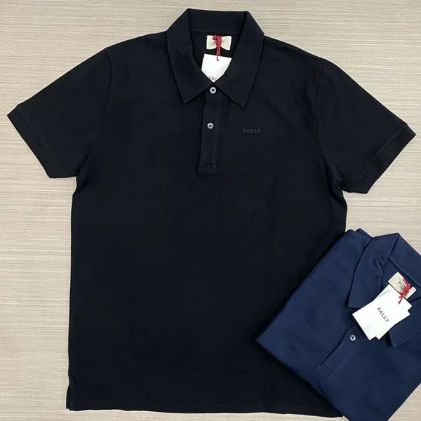 Áo Polo Nam Bally Men’s Shirt Logo Black Màu Đen Size S