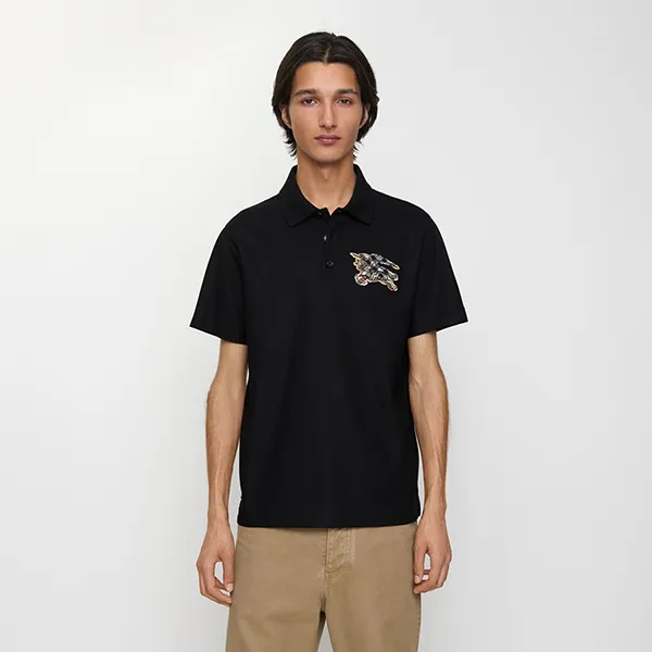 Áo Polo Nam Burberry BBR EKD Check Shirt Màu Đen Size S