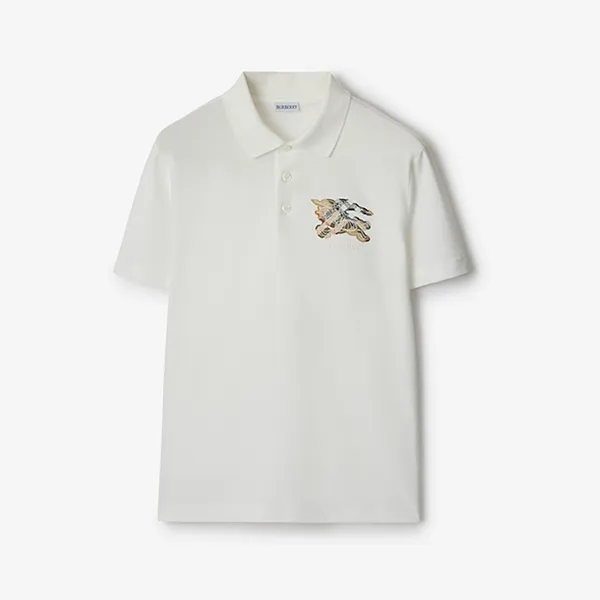 Áo Polo Nam Burberry BBR EKD Check Shirt Màu Trắng Size S