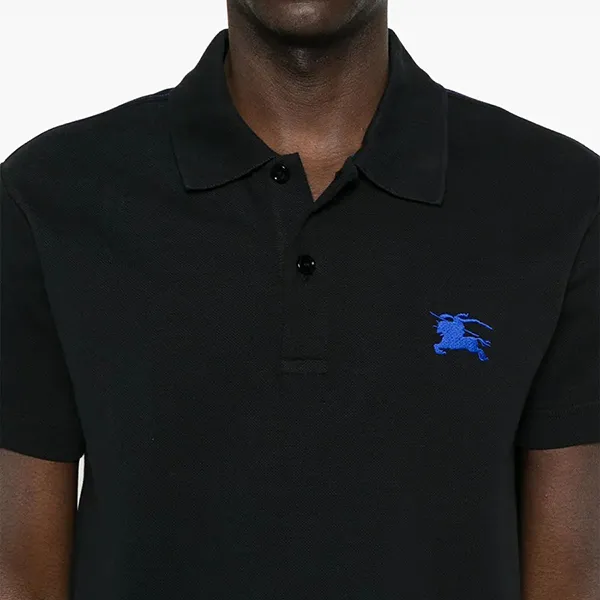 Áo Polo Nam Burberry BBR Logo 27834564 Shirt Màu Đen Size XS