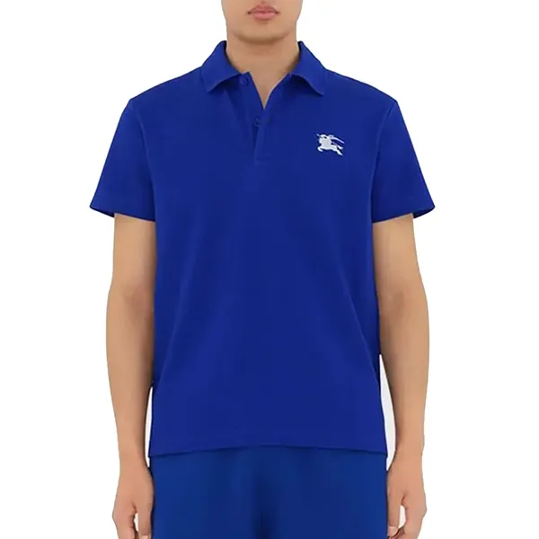 Áo Polo Nam Burberry BBR Logo Shirt Màu Xanh Dương Size S