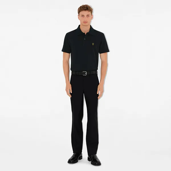 Áo Polo Nam Burberry Cotton Polo Shirt 80998821006 Màu Đen Size S