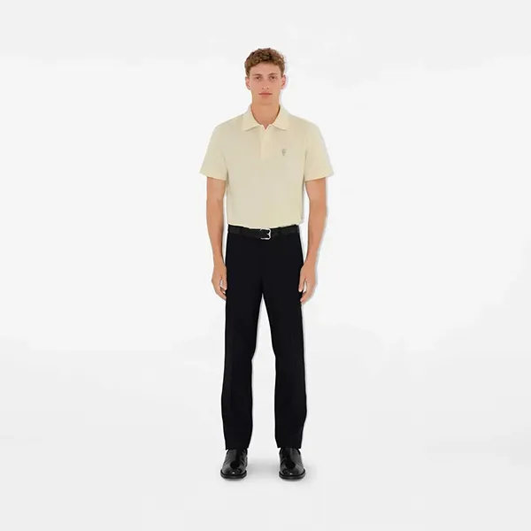Áo Polo Nam Burberry Cotton Men's Polo Shirt 80998831002 Màu Trắng Kem Size S