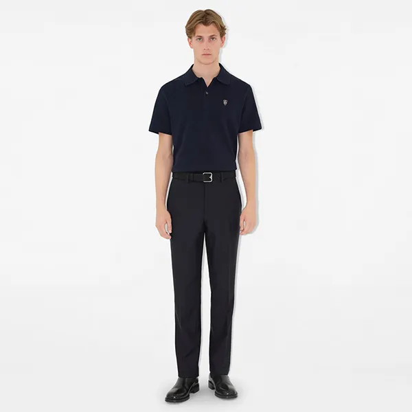 Áo Polo Nam Burberry Cotton Polo Shirt 80998841002 Màu Xanh Navy Size S