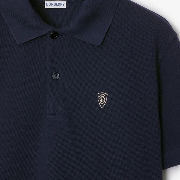 Áo Polo Nam Burberry Cotton Polo Shirt 80998841002 Màu Xanh Navy Size S